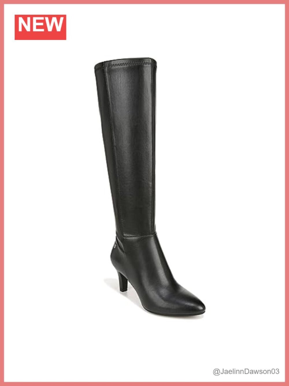 Women's Faux Leather Knee-High Boots Stretch Slip-On High Heeled Tall Boots